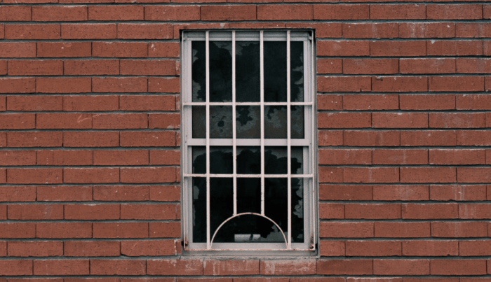 Window with bars across it