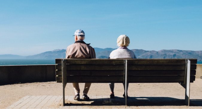 Old couple on a bench