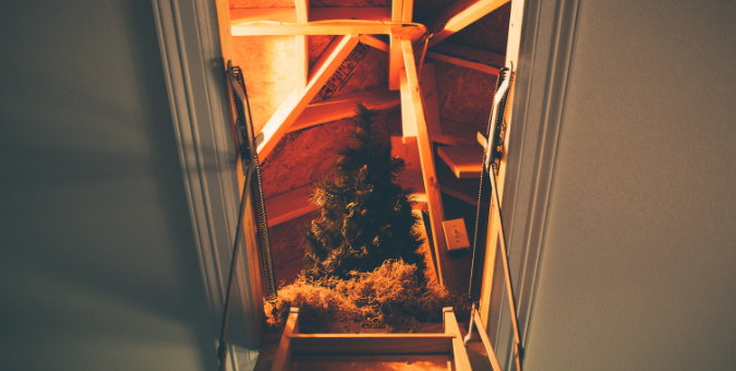 Christmas tree in a loft