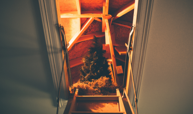 Christmas tree in a loft