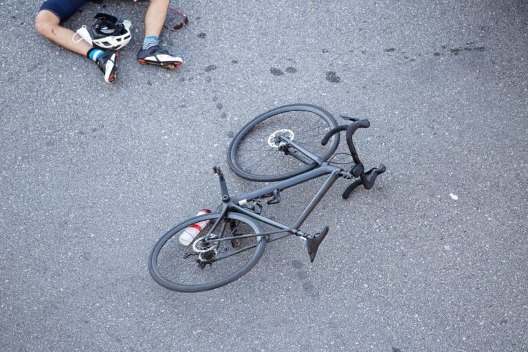 Bicycle,Accident,On,The,Road.,Scene,Of,A,Cyclist,And