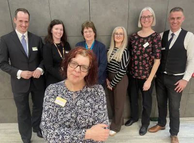 BRAINS TRUST - Child Brain Injury Trust's Sharon Machin (front) with (from left) barrister Jim Hirschmann, Enable Law Law's Anna