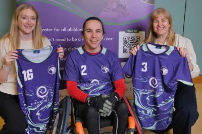 WHEEL OF FORTUNE - Hawks chairperson Jesse Hayes with Enable Law solictiors Charlotte Morgan and Michelle Biddulph