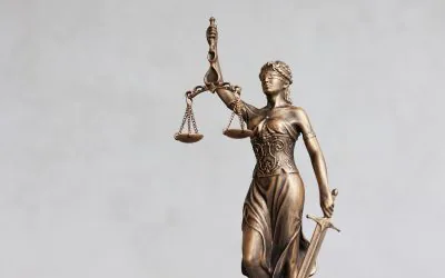 Themis,Goddess,Of,Justice,Statuette,On,Light,Gray,Background.,Symbol