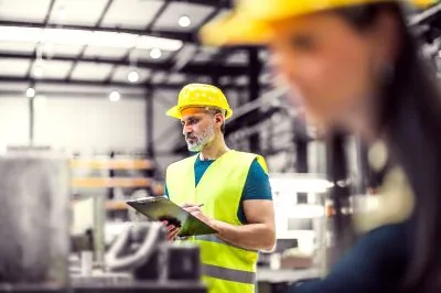 Warehouse,Employees,In,Warehouse.,Two,Workers,In,Reflective,Clothing,In